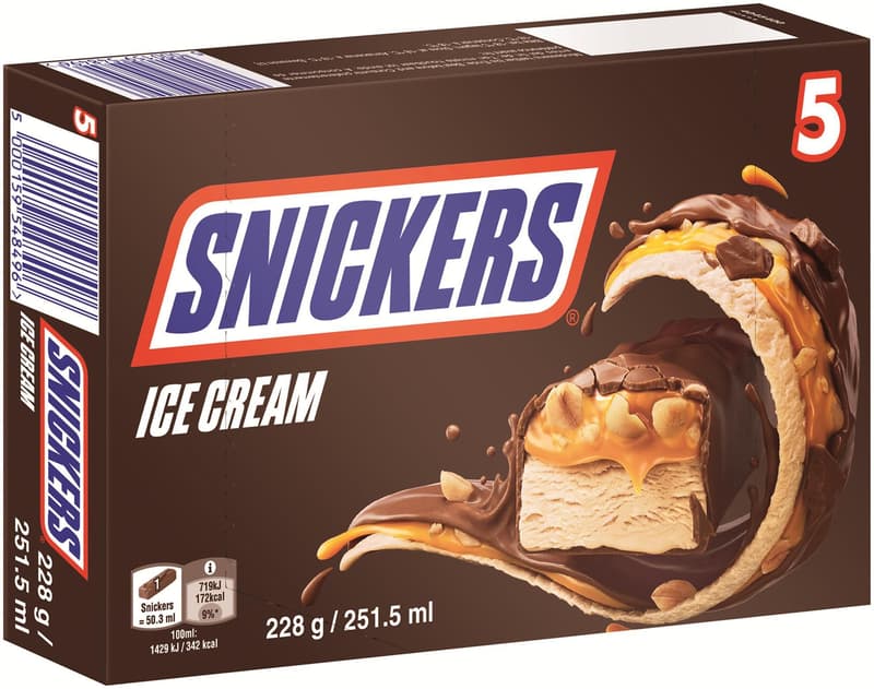 Snickers Multipack Eisriegel 5er (tiefgekühlt)