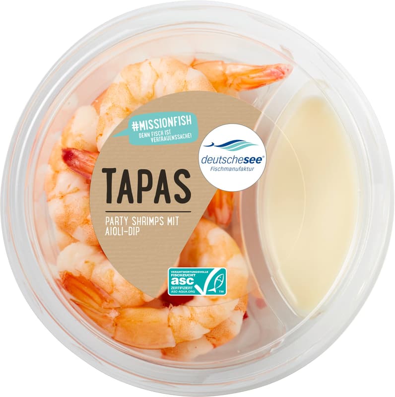 Deutsche See Party Shrimps mit Aiolo Dip