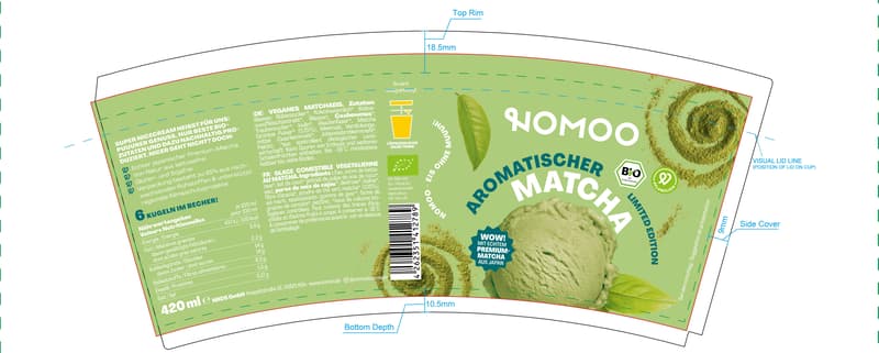 NOMOO BIO Matchaeis VEGAN (tiefgekühlt)