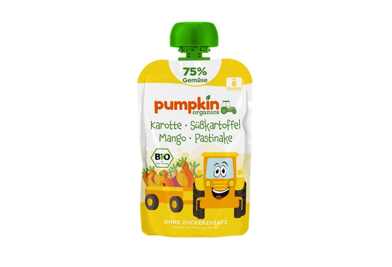 Pumpkin Organics BIO Quetschie Karotte, Süßkartoffel, Mango, Pastinake ab 6 Monaten
