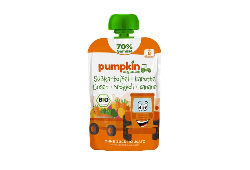 Pumpkin Organics BIO Quetschie Süßkartoffel, Karotte, Linsen, Brokkoli, Banane