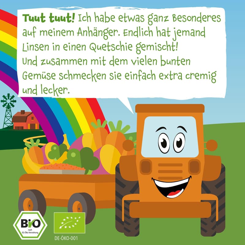 Pumpkin Organics BIO Quetschie Süßkartoffel, Karotte, Linsen, Brokkoli, Banane
