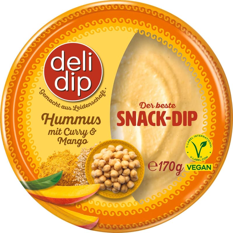 Delip Dip Hummus mit Curry & Mango