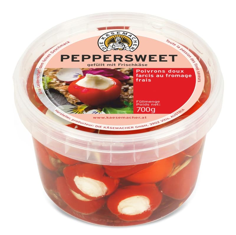 Die Käsemacher Peppersweet gefüllt mit Frischkäse