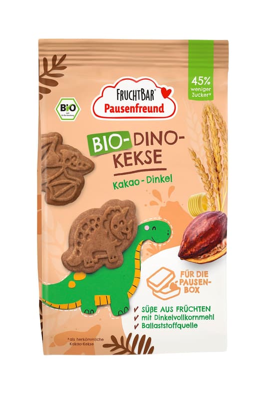 FruchtBar Pausenfreund BIO Dino-Kekse-Kakao,Dinkel