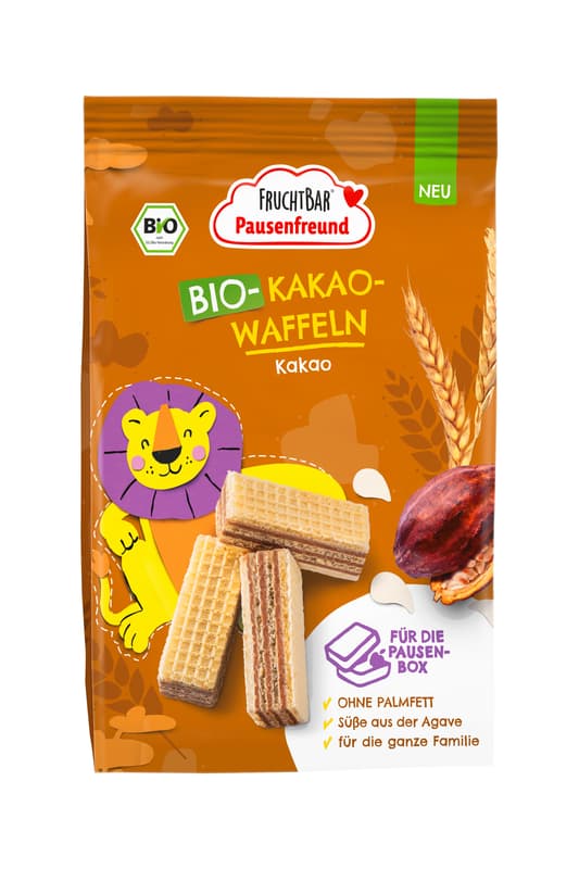 FruchtBar Pausenfreund BIO Kakao-Waffeln-Kakao, aus ökologischer Landwirtschaft