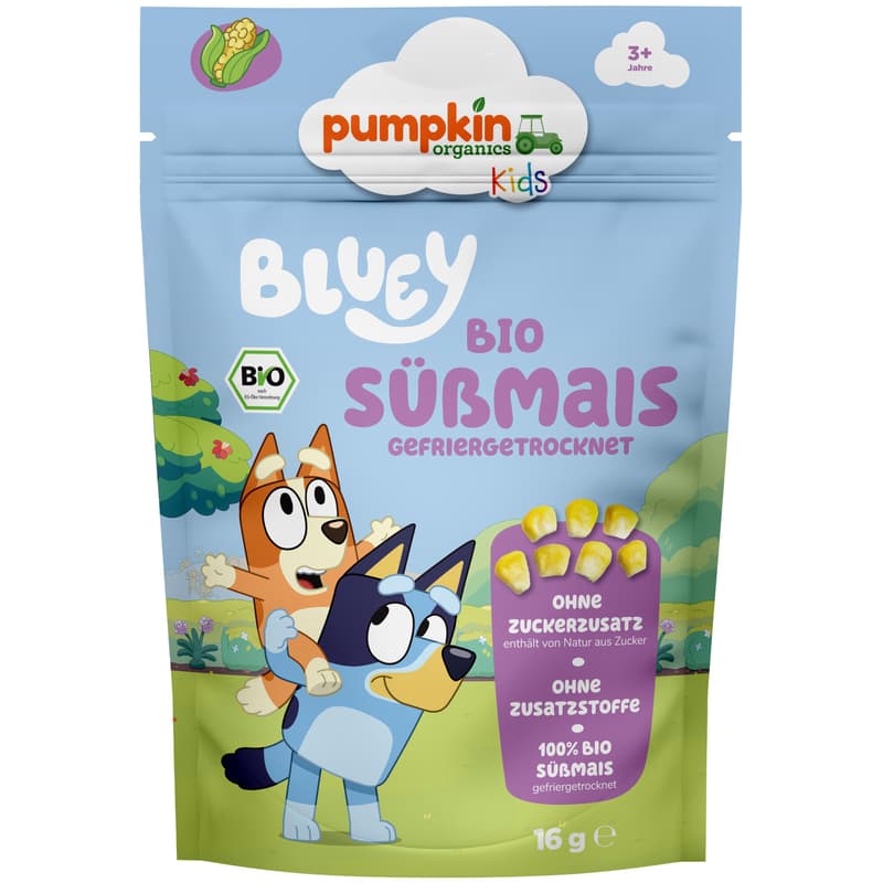 Pumpkin Organics Bluey BIO  Süßmais gefriergetrocknet ab 3+ Jahren