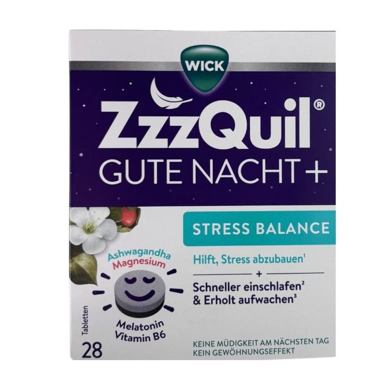 Wick ZzzQuil Gute Nacht + Stress Balance Tabletten