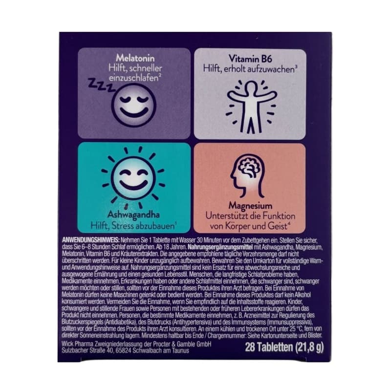Wick ZzzQuil Gute Nacht + Stress Balance Tabletten