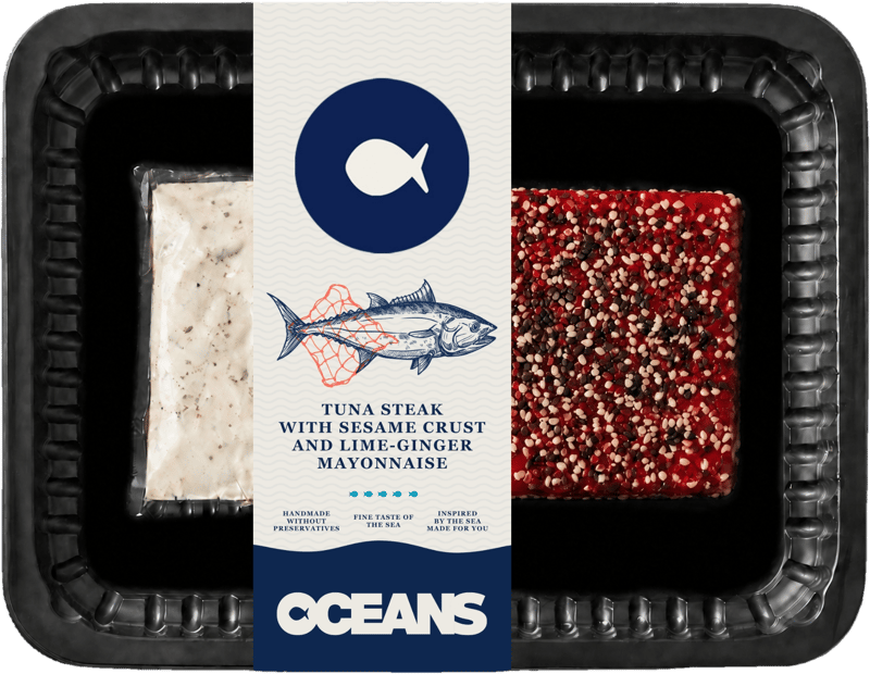 Oceans Thunfisch Steak mit Sesam Kruste & Limetten-Ingwer Mayonnaise