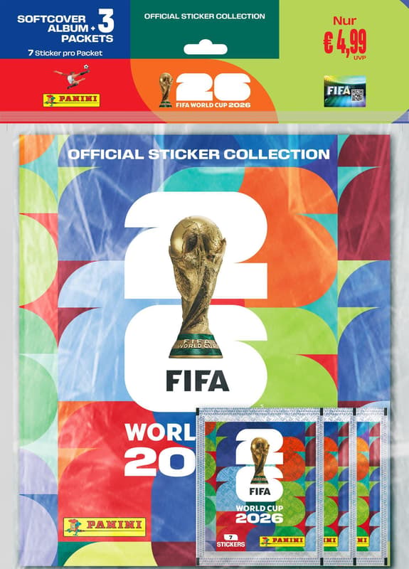Panini Sticker Starter Set FIFA World Cup 2026 4-teilig Album & 3 Sticker Tüten