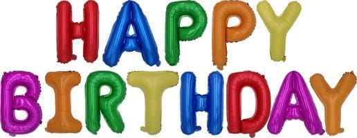 PAPSTAR Folienluftballon-Set farbig sortiert "Happy Birthday"