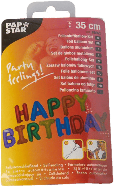 PAPSTAR Folienluftballon-Set farbig sortiert "Happy Birthday"