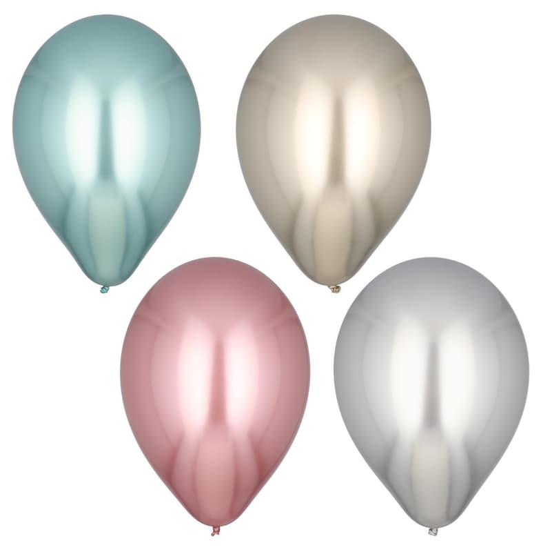 PAPSTAR 4 Luftballons Ø 33 cm farbig sortiert "Shiny" large