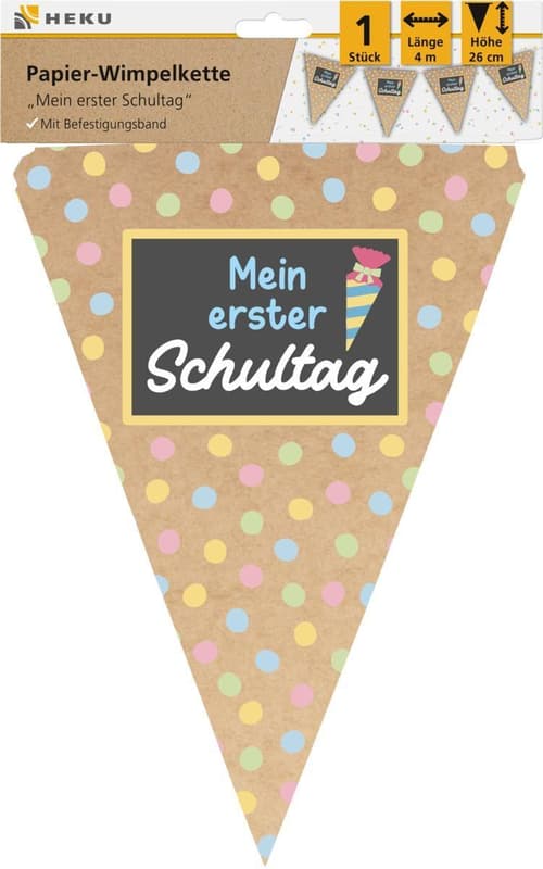 Papier-Wimpelkette Mein 1. Schultag 4mx26cm