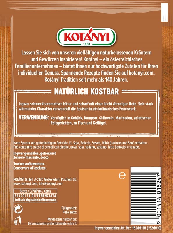 Kotányi Ingwer gemahlen