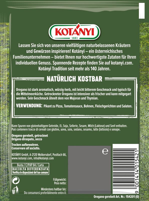 Kotányi Oregano gerebelt