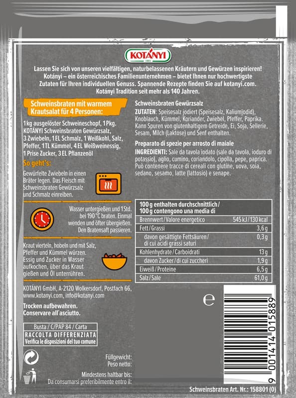 Kotányi Roast Pork Spice Preparation