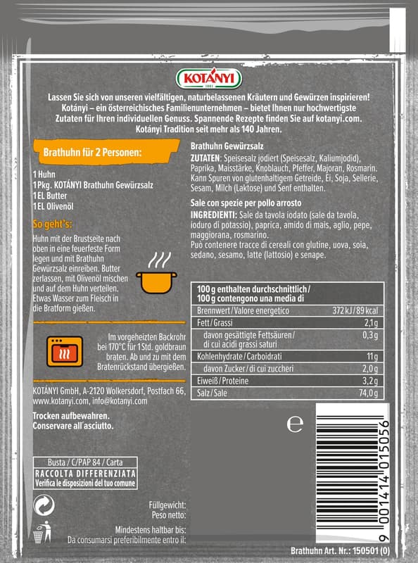 Kotányi Roast Chicken Seasoning Salt