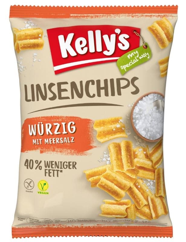 Kelly's Linsenchips würzig mit Meersalz glutenfrei