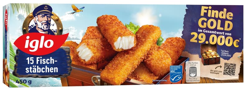Iglo MSC 15 Fischstäbchen (tiefgekühlt)