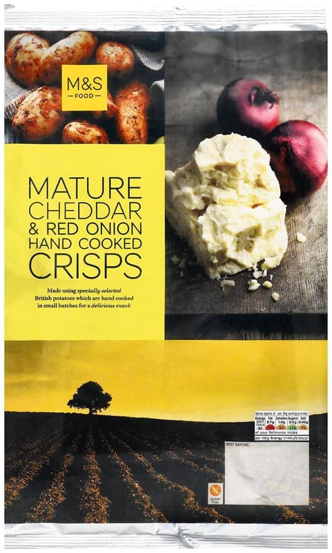 Marks & Spencer Hand Cooked Mature Cheddar Cheese & Red Onion Crisps