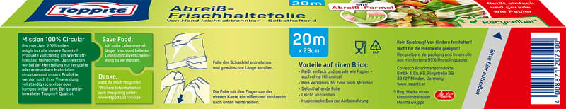 Toppits Abreiss-Frischhaltefolie