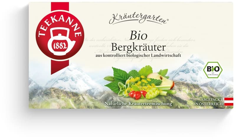 Teekanne BIO Kräutergarten Bergkräuter Teebeutel