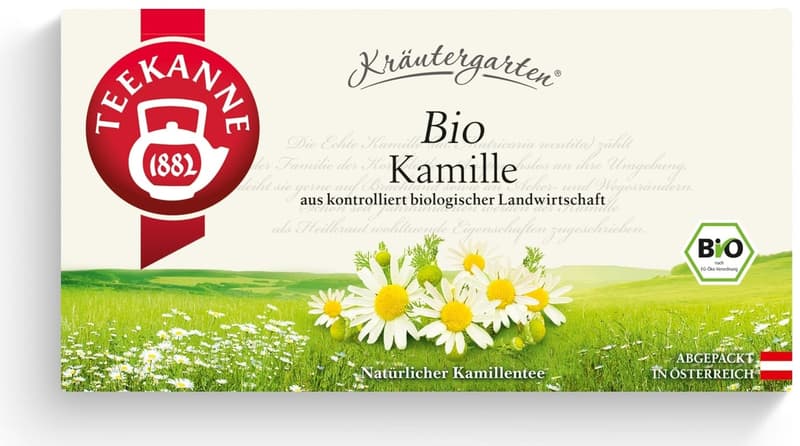 Teekanne BIO Kräutergarten Kamille Teebeutel
