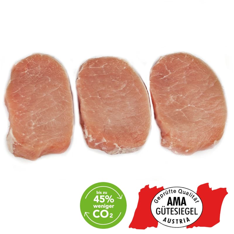 Regional-Optimal AMA Schwein Karree geschnitten