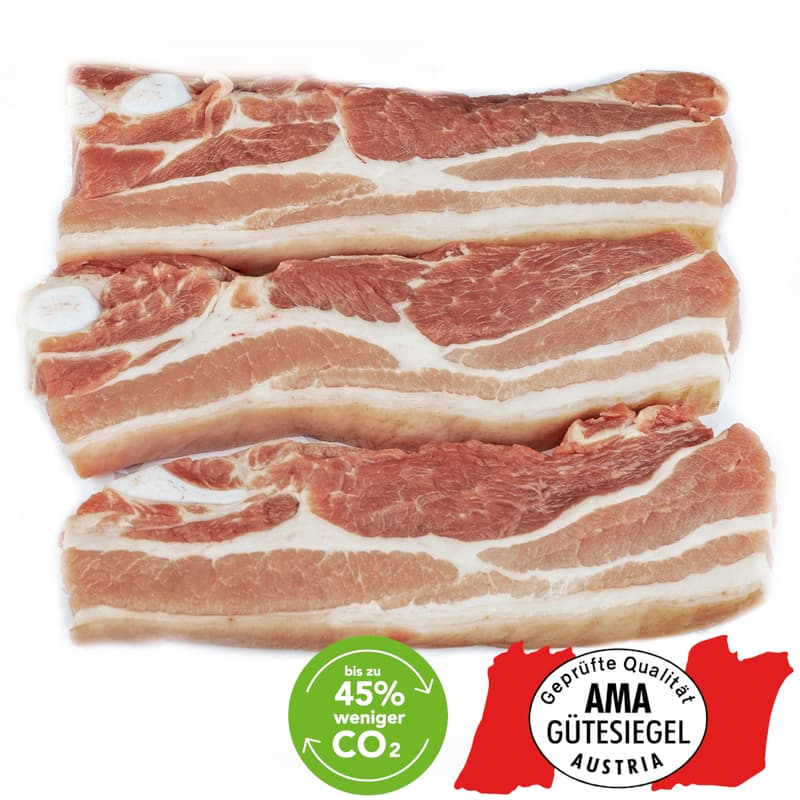Regional-Optimal AMA Schwein Bauchfleisch geschnitten