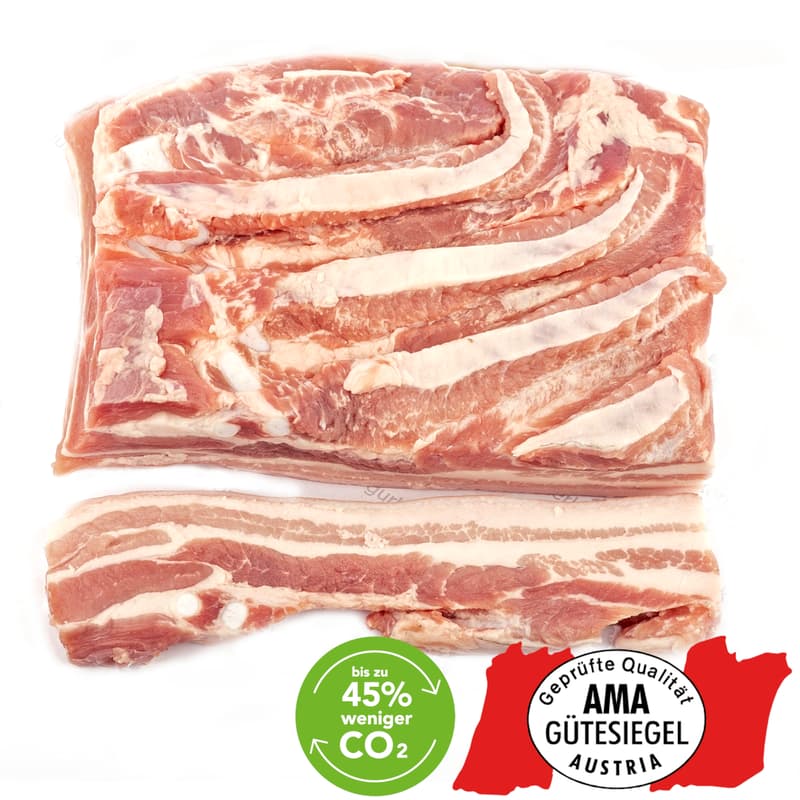 Regional-Optimal AMA Schwein Bauchfleisch mit Schwarte am Stück